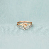 Knotted Heart Shape Inlaid Zircon Ring